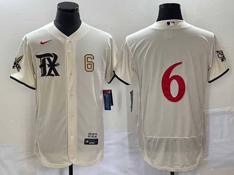 Men%27s Texas Rangers #6 Josh Jung Cream 2023 City Connect Flex Base Stitched Baseball Jersey